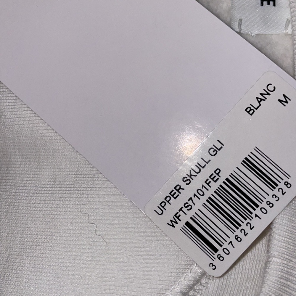 🎉HP🎉NEW Zadig And Voltaire White Upper Gold/Slv Glitter Skull Sweatshirt Sz M✨ - Picture 12 of 13